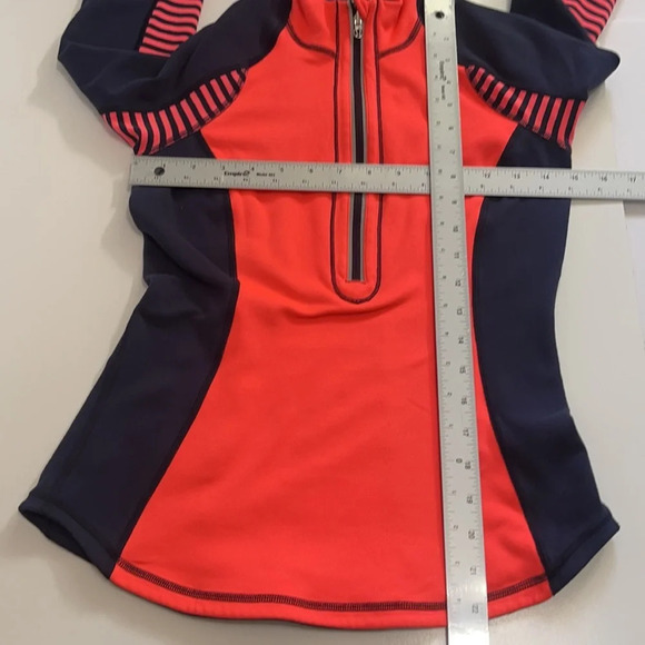 Lululemon Tops 1/2 Zip Up Pullover Sweatshirt Blue Orange size 2 (no tag) b-1 - Picture 10 of 12